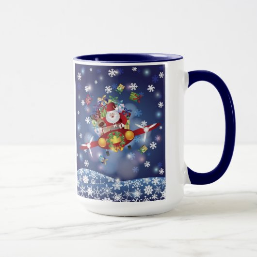 Mok van het Antiek Santa Flying-vliegtuig (Rechts)