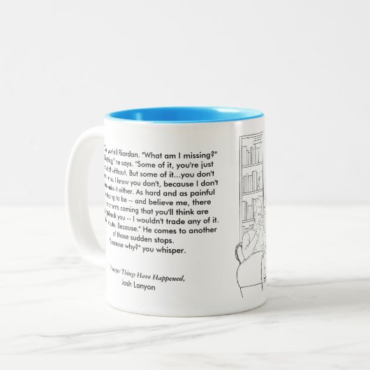 Mok van het boek Adrien en Jake (met citaat) (Voorkant links)