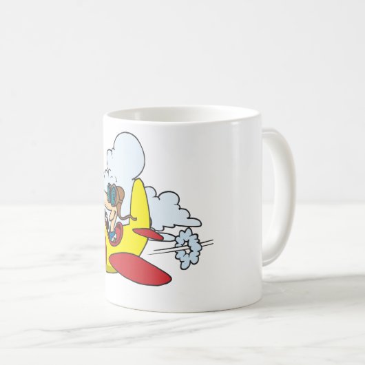 Mok van het cartoon vliegtuig (Voorkant rechts)