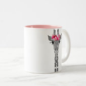 Mok van het dubbel gebrande giraf met bloemkroon (Voorkant rechts)