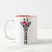 Mok van het dubbel gebrande giraf met bloemkroon (Links)