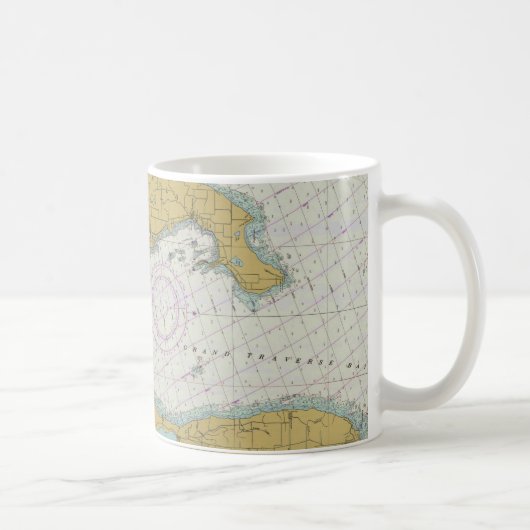 Mok van het grote reisblad Michigan Nautical Chart (Rechts)