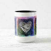 Mok van het hart - kleurrijk hart (Midden)