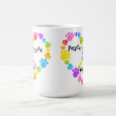 mok van het hartvredesteken! Schuif afdrukken! (Center)