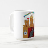 Mok van het Huis van Russisch blauw kattenkreeft - (Voorkant links)