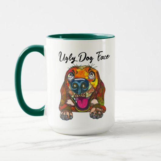 Mok van het lelijke gezicht van de hond van Beagle (Links)