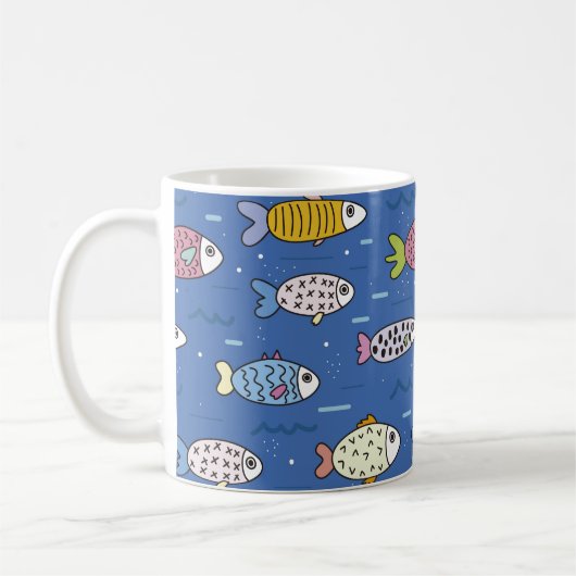 mok van het leven in de oceaan koffie (Links)