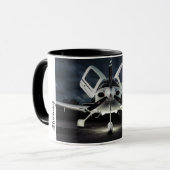 Mok van het luchtvaartkoffie met standvastigheid (Voorkant links)