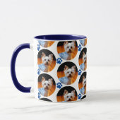 Mok van het moderne Pet Photo Blue Paw Print Patte (Links)