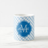 Mok van het monogram platzure Blue Houndstooth (Center)