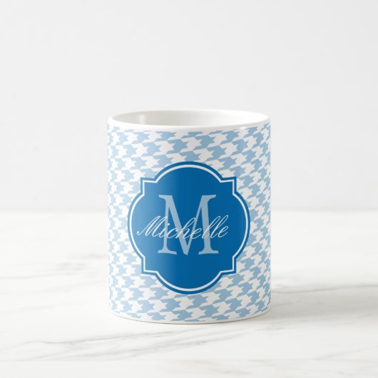 Mok van het monogram platzure Blue Houndstooth (Center)