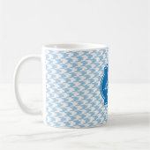 Mok van het monogram platzure Blue Houndstooth (Links)