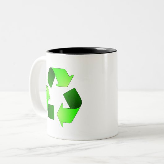Mok van het recyclingsymbool (Voorkant links)