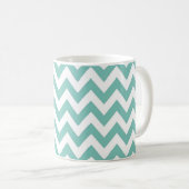 Mok van het seafoam en de zwarte Chevron Monogram (Voorkant rechts)