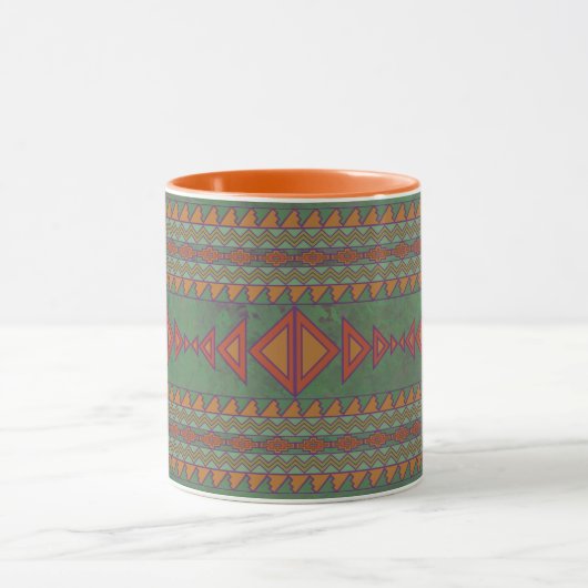 Mok van het Southwest Sagebrush Green Geometric De (Midden)