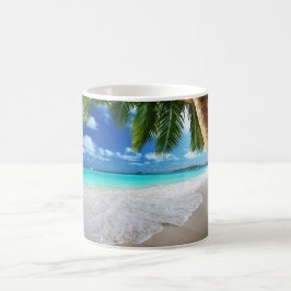 Mok van het tropische paradijsstrand