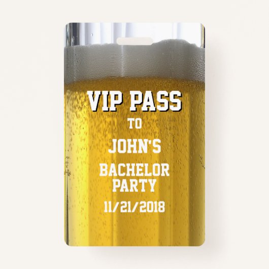 Mok van het VIP-toegangspasje van de Bachelor-part Badge (Voorkant)