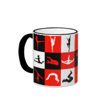 Mok van het voorste blok in het rood