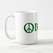 Mok van het vredessymbool van Obama voor koffie (Links)