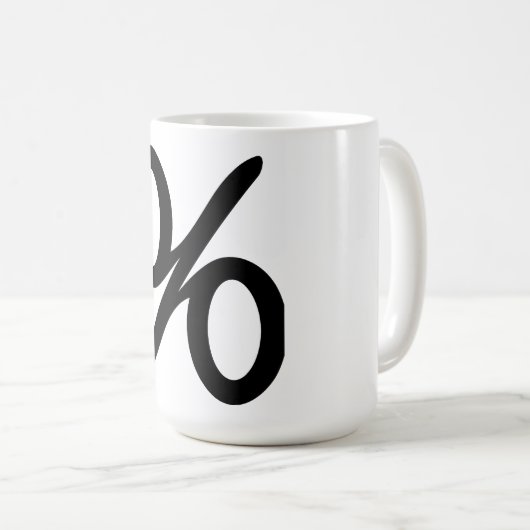 Mok van het wiskundige percentage-symbool (Voorkant rechts)