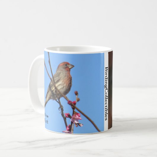 Mok van House Finch Coffee door BirdingCollectible (Voorkant links)
