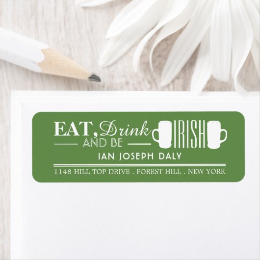 Mok van Irish Beer St Patrick's Day Etiket (Insitu)