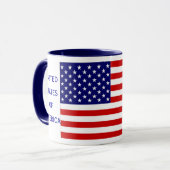 Mok van Janz over de Amerikaanse vlag Ringer Coffe (Voorkant links)