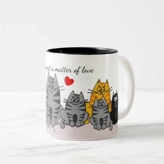 Mok van katten met aangepaste tekst (Voorkant rechts)