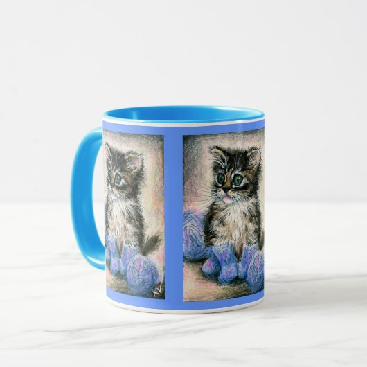 Mok van kattenbreikitten (Voorkant links)