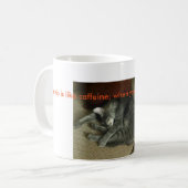 Mok van kattenliefhebbers; kattenslaap met tabby,  (Voorkant links)