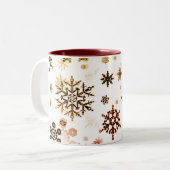 Mok van keramische koffie verbrande sneeuwvlokken (Voorkant links)