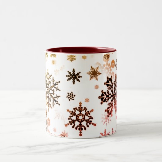 Mok van keramische koffie verbrande sneeuwvlokken (Center)