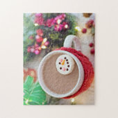 Mok van kerstcacao, Snowman Marshmallow Legpuzzel (Verticaal)