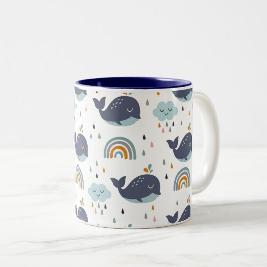 Mok van Kind van Cute Whale (Voorkant rechts)