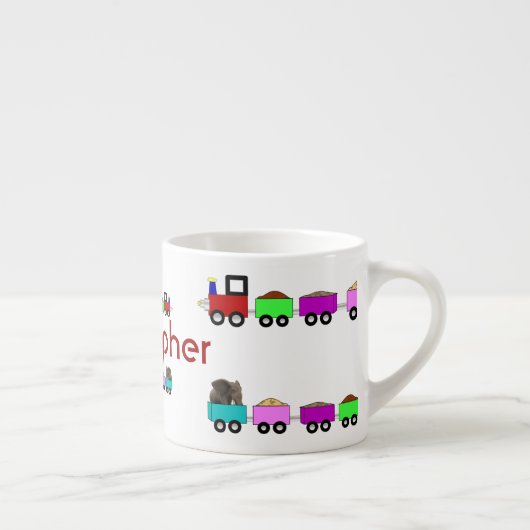 Mok van kinderen met een persoonlijke Choo-trein (Rechts)