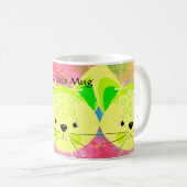 Mok van kinderen met kattenkatten in geel (Voorkant rechts)