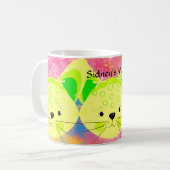 Mok van kinderen met kattenkatten in geel (Voorkant links)