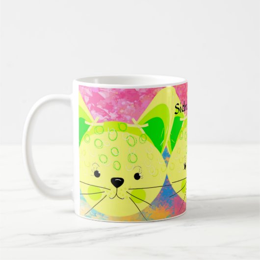 Mok van kinderen met kattenkatten in geel (Links)