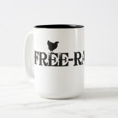 Mok van kippen met vrije uitloop (Voorkant links)