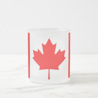 Mok van klein glas, bevroren, met Canadese vlag