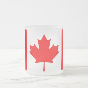 Mok van klein glas, bevroren, met Canadese vlag