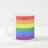 Mok van klein glas, bevroren, met gekleurde vlag v (Links)