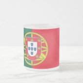 Mok van klein glas, bevroren, met Portugese vlag (Center)