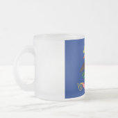 Mok van klein glas, bevroren met vlag North Dakota (Links)