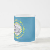 Mok van klein glas, bevroren met vlag South Dakota (Voorkant rechts)