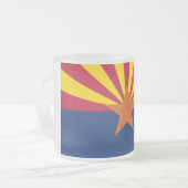 Mok van klein glas, bevroren, met vlag van Arizona (Voorkant links)