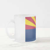 Mok van klein glas, bevroren, met vlag van Arizona (Links)