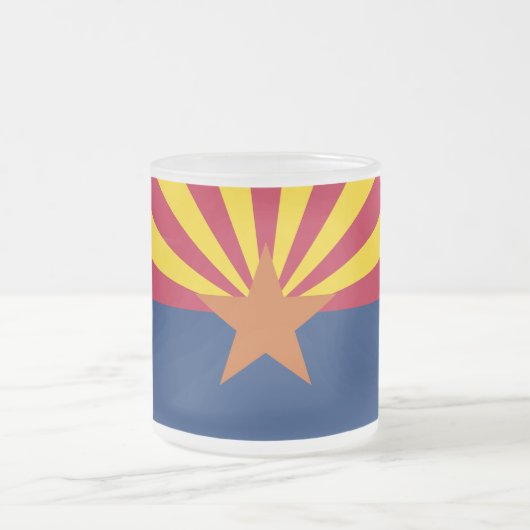 Mok van klein glas, bevroren, met vlag van Arizona (Center)