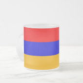 Mok van klein glas, bevroren, met vlag van Armenië (Voorkant links)