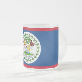Mok van klein glas, bevroren, met vlag van Belize (Voorkant rechts)